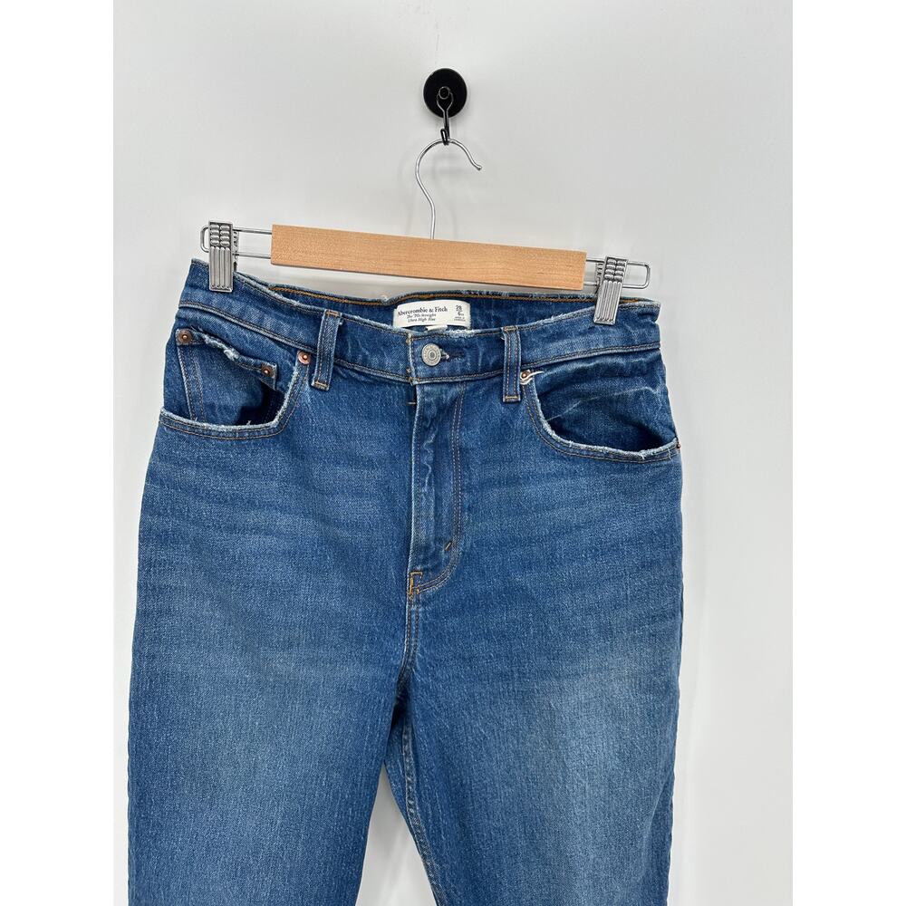 Abercrombie & Fitch 90s Straight Ultra High Rise Curve Love Jeans Blue 28 6XS - Picture 5 of 8